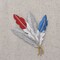 Indian Feathers in Red, White, Blue - Embroidered, Iron on Patch